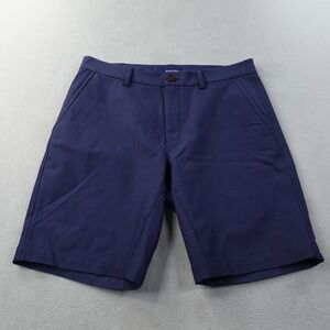 Wool & Prince Shorts Mens 33 Navy Blue 9" Wool Blend Chino Travel Performance